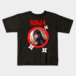 Ninja Target Love Cute Anime Girl Kids T-Shirt